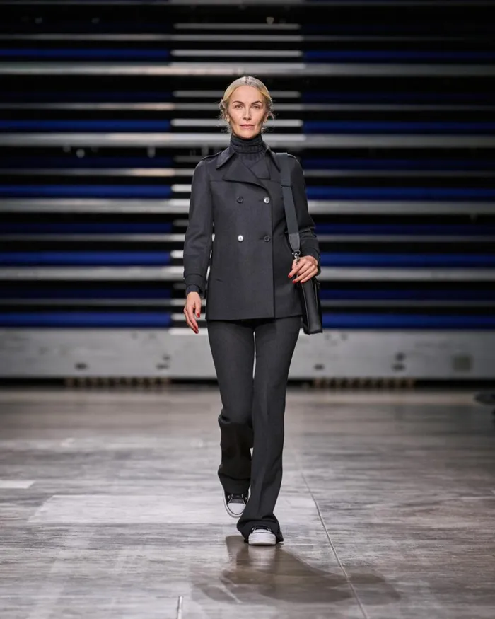 Wool Stretch DoubleFace Peacoat Charcoal Women Akris Jackets