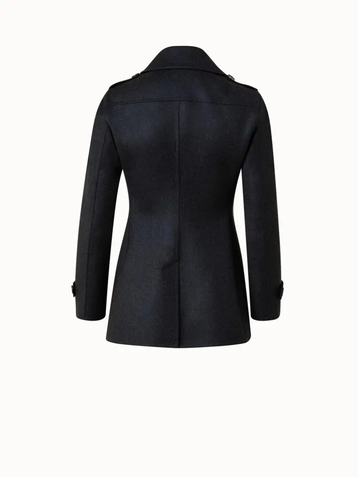 Wool Stretch DoubleFace Peacoat Charcoal Women Akris Jackets