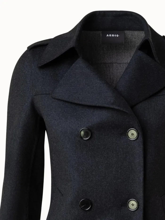 Wool Stretch DoubleFace Peacoat Charcoal Women Akris Jackets