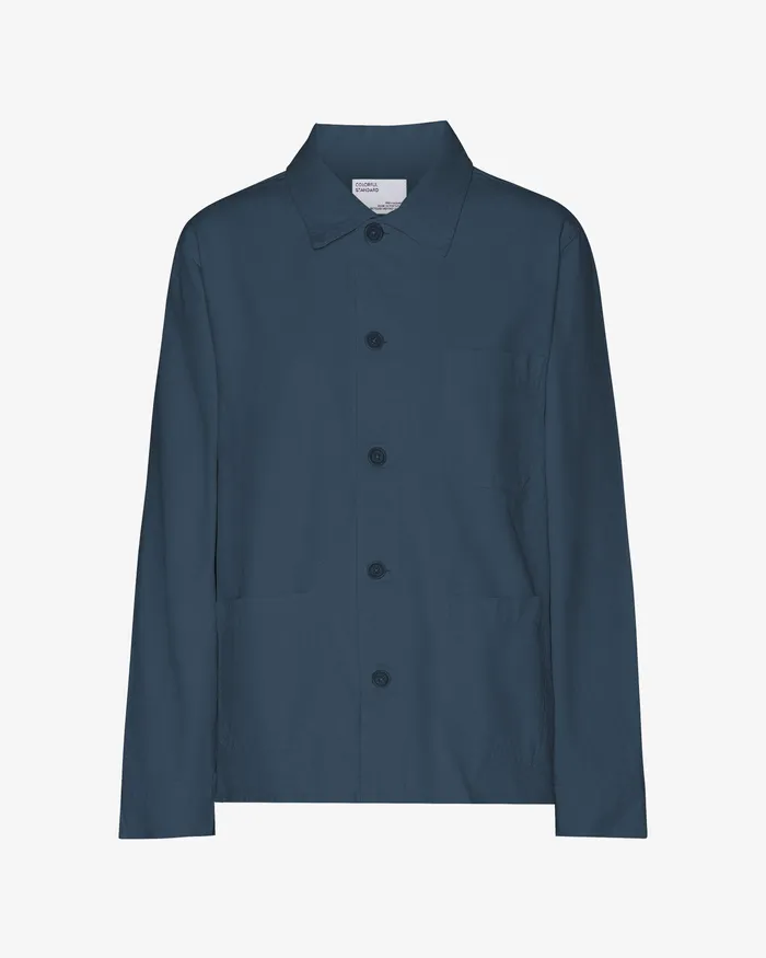 Workwear Jackets Women Organic Workwear Jacket 8211 Petrol Blue Colorfulstandard