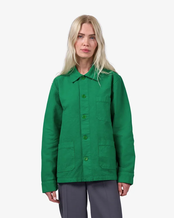 Workwear Jackets Women Organic Workwear Jacket 8211 Petrol Blue Colorfulstandard