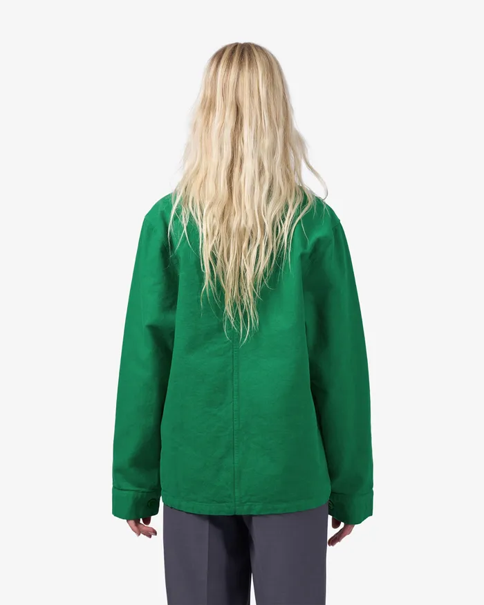 Workwear Jackets Women Organic Workwear Jacket 8211 Petrol Blue Colorfulstandard