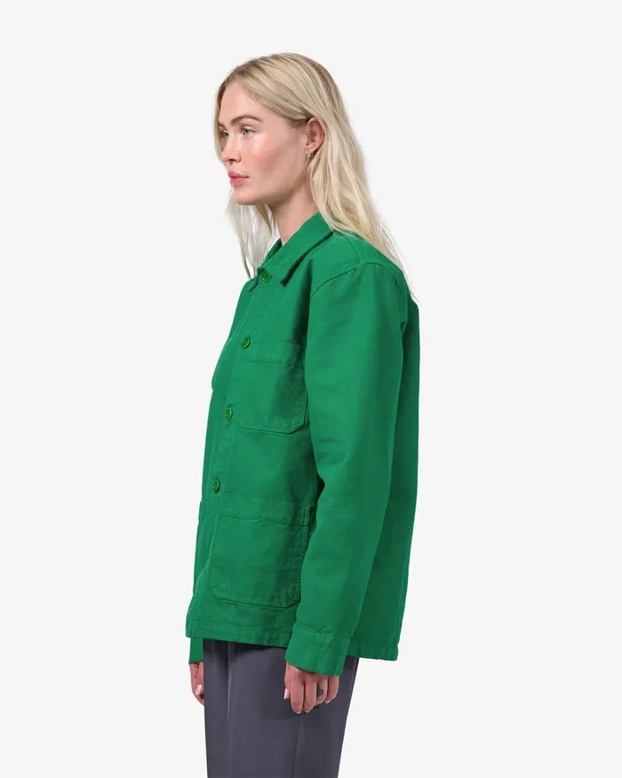 Workwear Jackets Women Organic Workwear Jacket 8211 Petrol Blue Colorfulstandard
