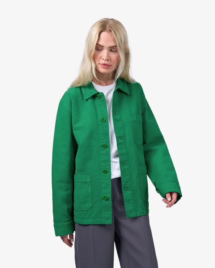 Workwear Jackets Women Organic Workwear Jacket 8211 Petrol Blue Colorfulstandard